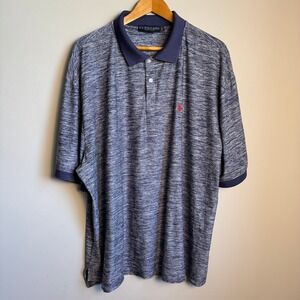 U.S. Polo Assn.‎ 3XT Polo Shirt Blue Heather Short Sleeve Preppy Golf Clubhouse